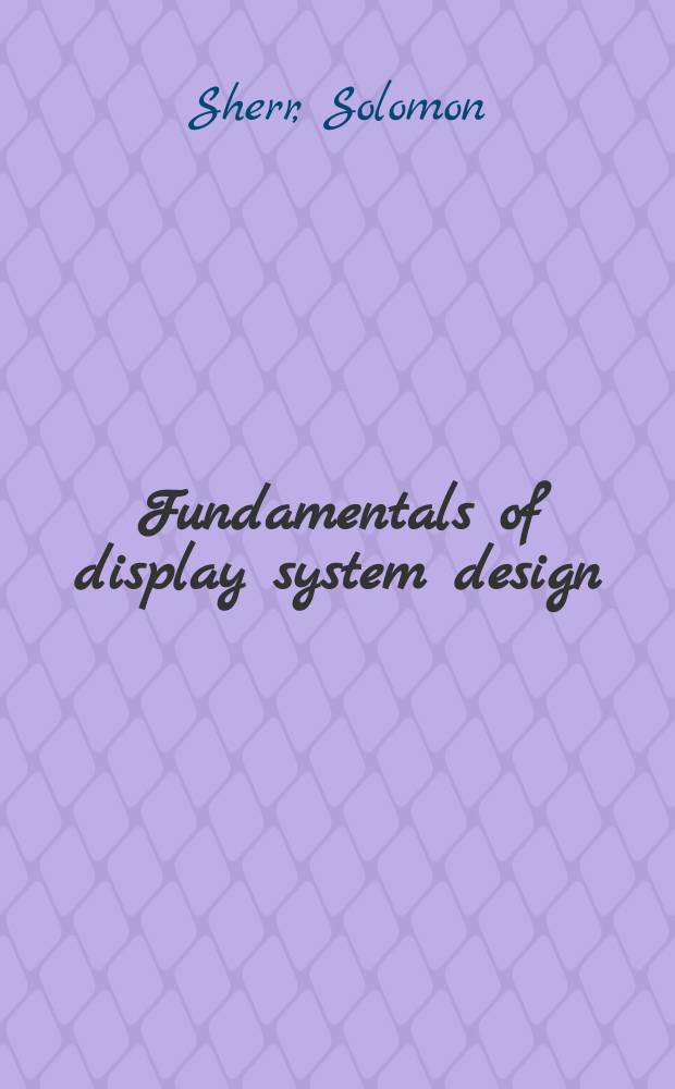 Fundamentals of display system design