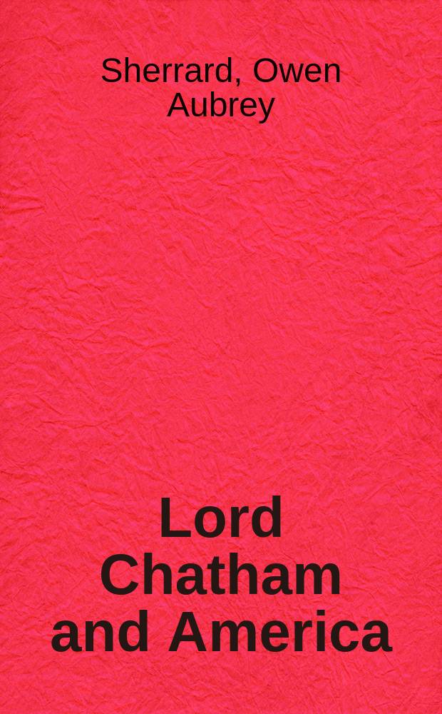 Lord Chatham and America