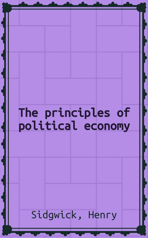 The principles of political economy