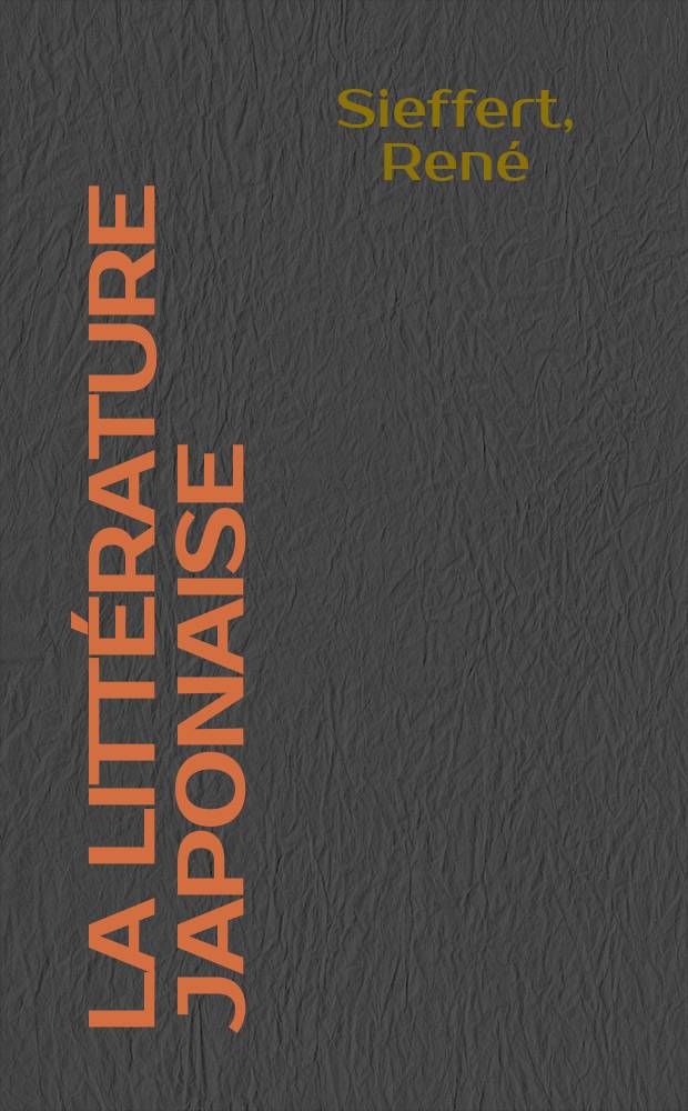 La litt&eacute;rature japonaise