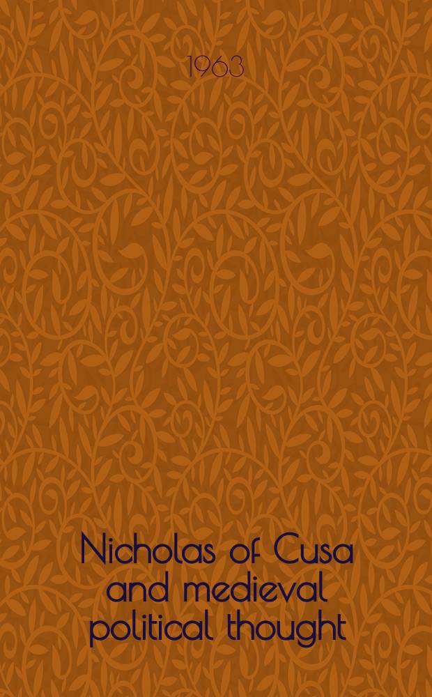 Nicholas of Cusa and medieval political thought