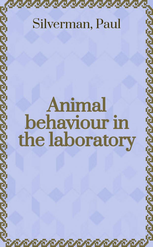 Animal behaviour in the laboratory : Behavioural tests a. their interpretation ill. mainly by psychopharmacology in the rat