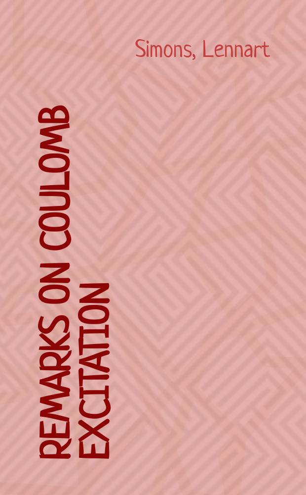 Remarks on Coulomb excitation