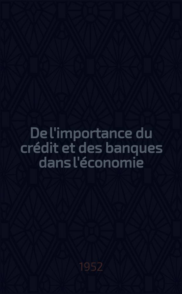 De l'importance du crédit et des banques dans l'économie : Diss.