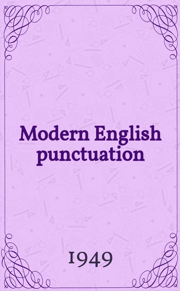 Modern English punctuation
