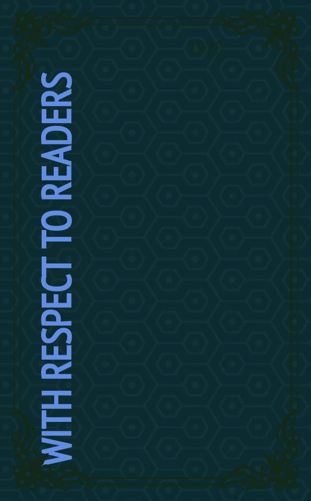 With respect to readers : Dimensions of literary response