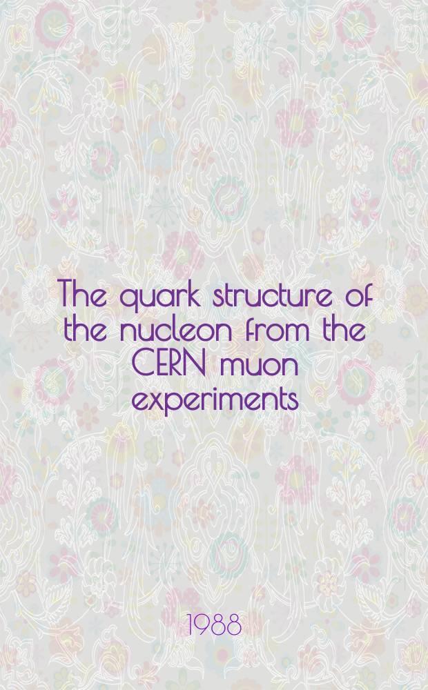 The quark structure of the nucleon from the CERN muon experiments