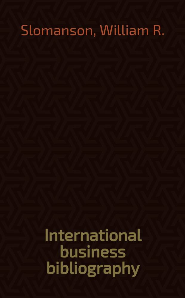 International business bibliography