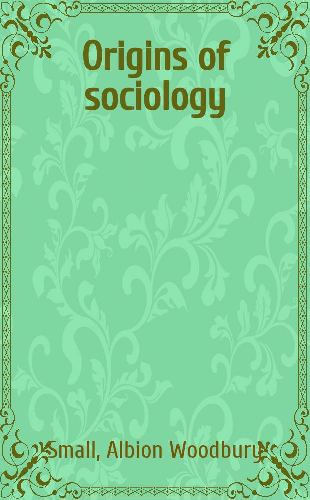 Origins of sociology