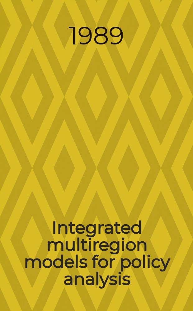 Integrated multiregion models for policy analysis : An Austral. perspective
