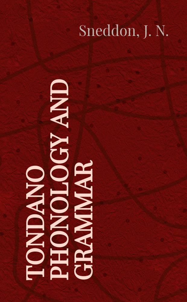 Tondano phonology and grammar