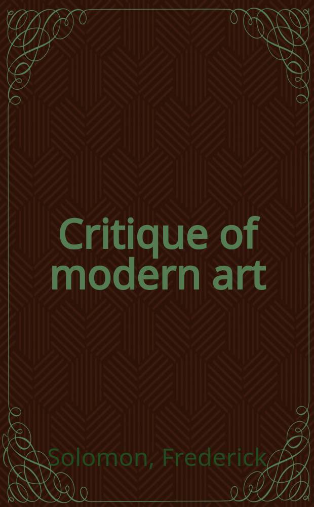 Critique of modern art