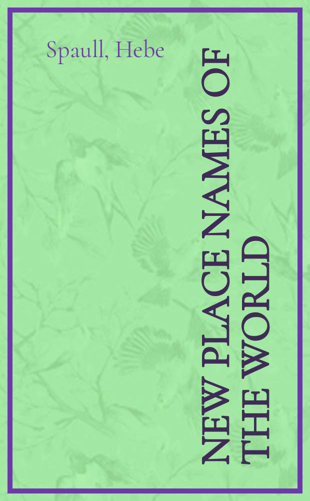 New place names of the world