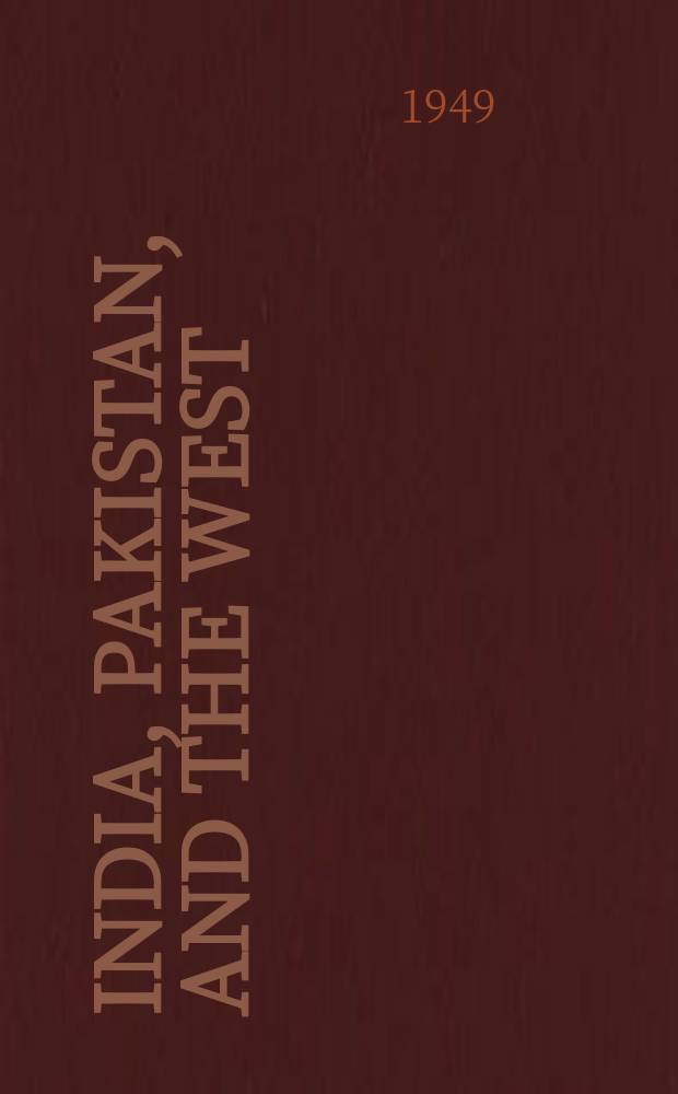 India, Pakistan, and the West