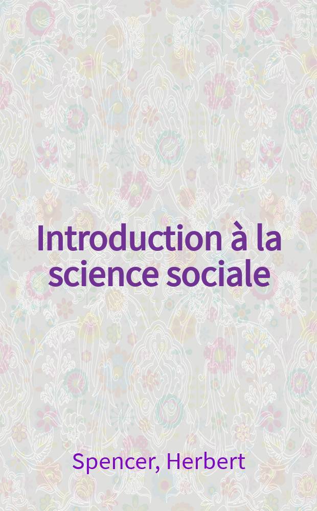 Introduction à la science sociale