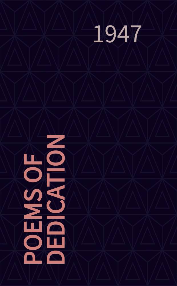 Poems of dedication