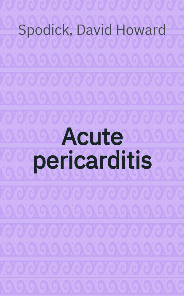 Acute pericarditis