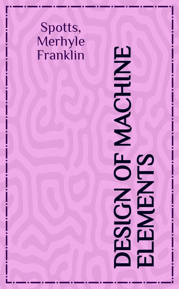 Design of machine elements