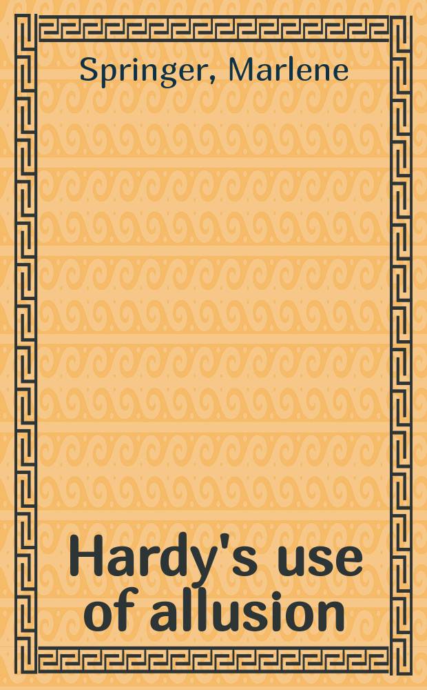 Hardy's use of allusion