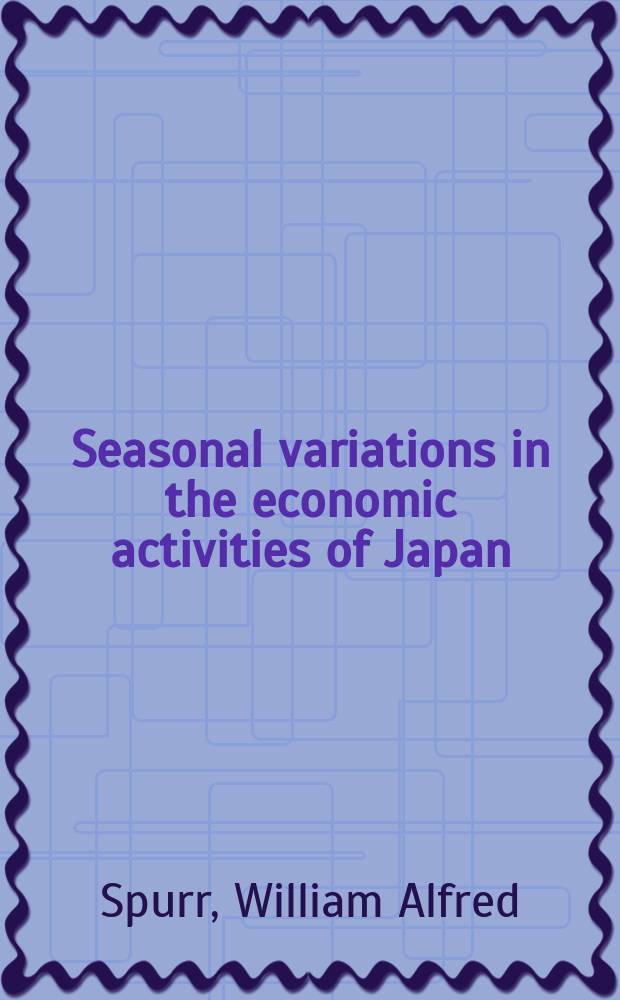 Seasonal variations in the economic activities of Japan