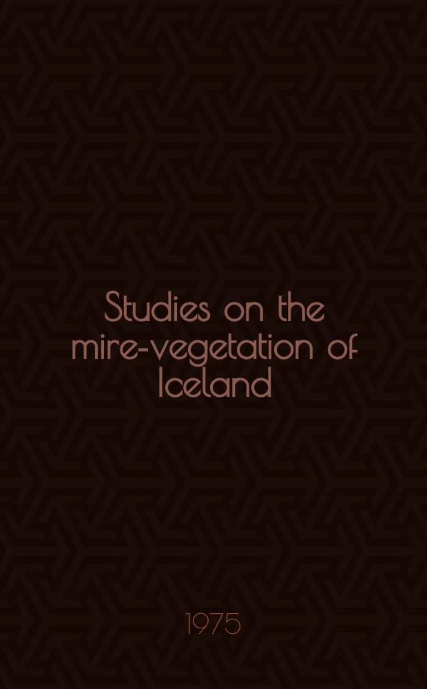 Studies on the mire-vegetation of Iceland