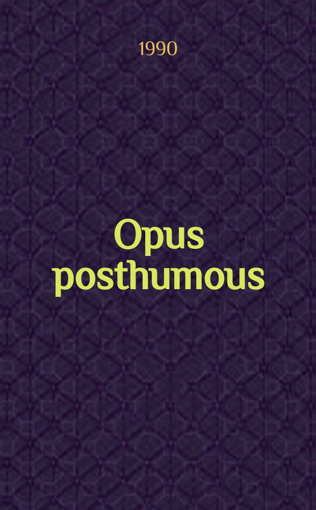 Opus posthumous