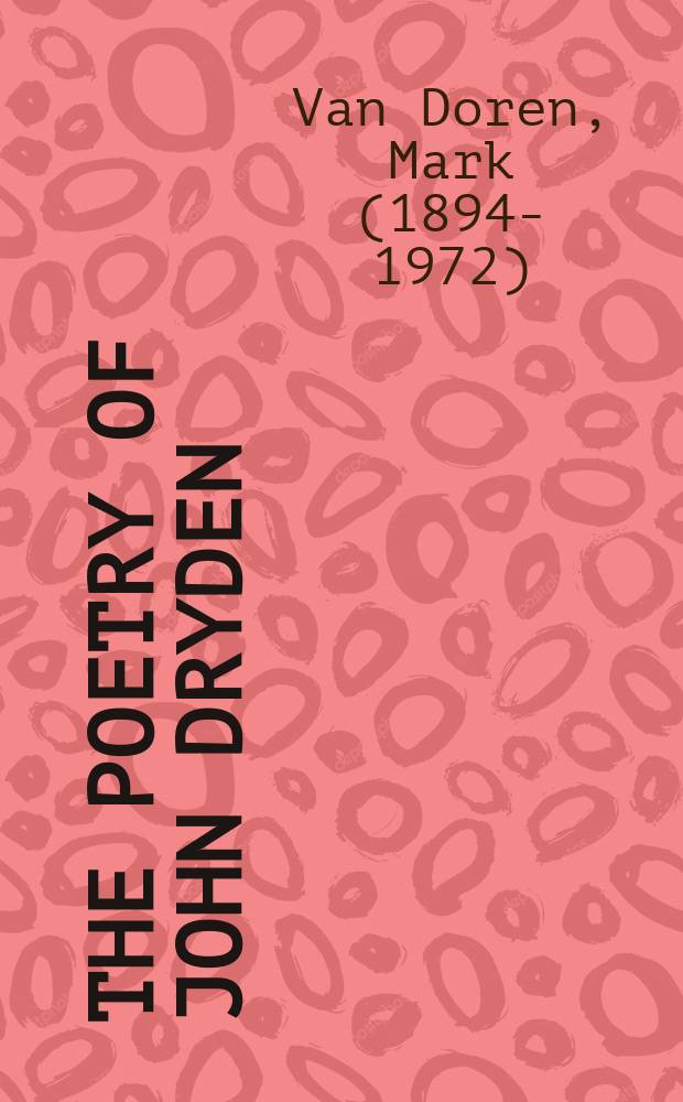 The poetry of John Dryden