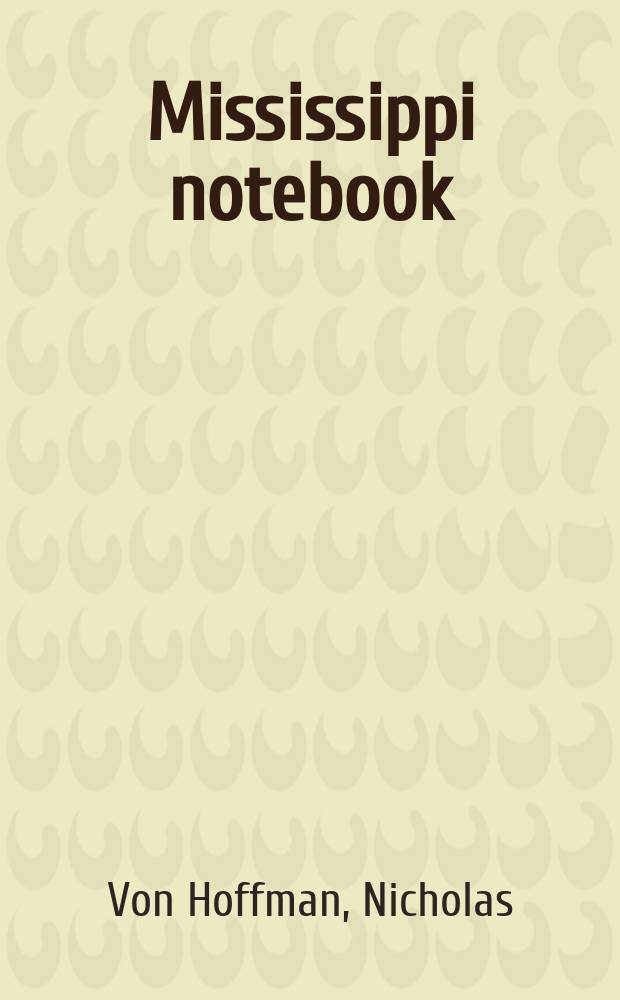 Mississippi notebook