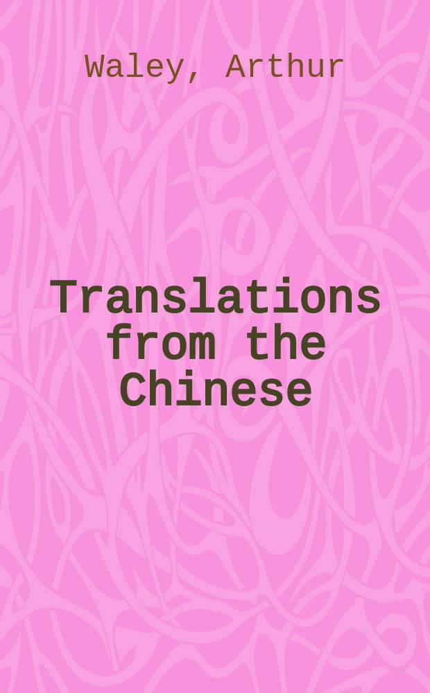 Translations from the Chinese