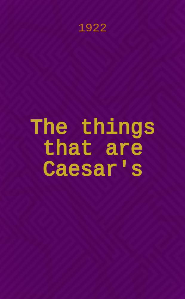 The things that are Caesar's : A defence of wealth