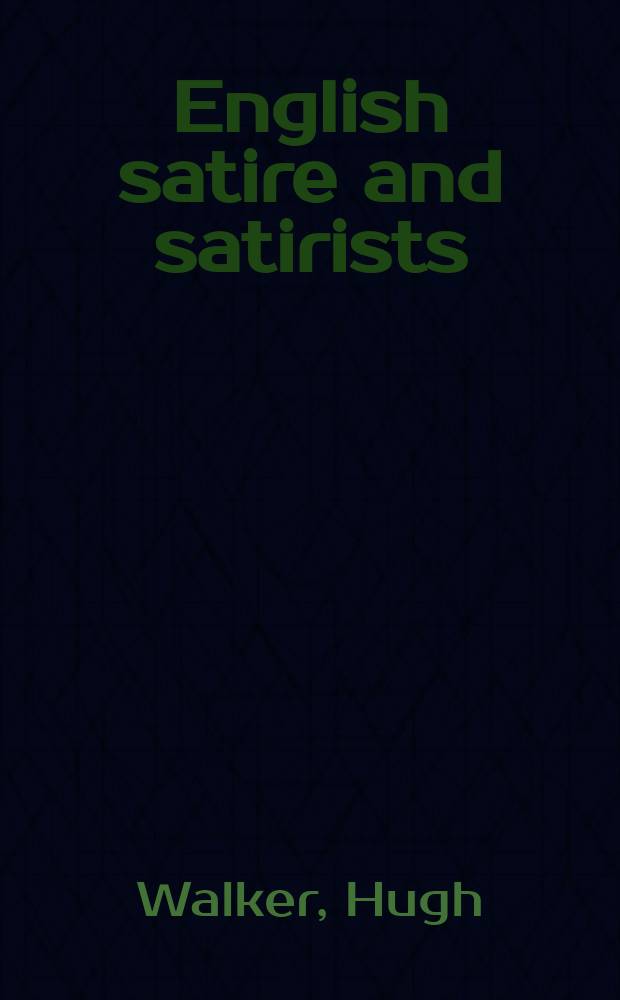 English satire and satirists