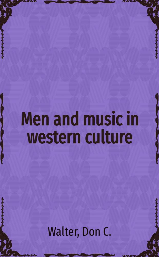 Men and music in western culture