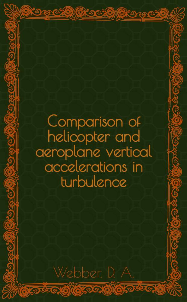 Comparison of helicopter and aeroplane vertical accelerations in turbulence