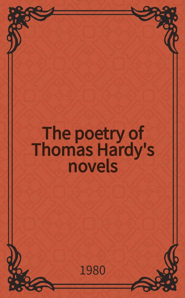 The poetry of Thomas Hardy's novels