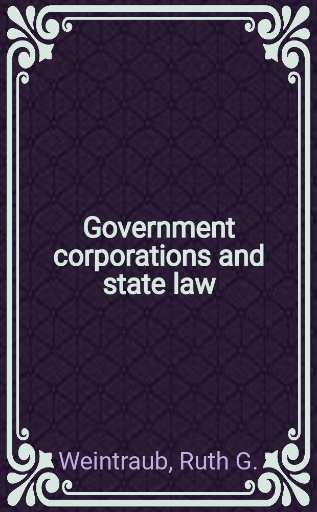 Government corporations and state law