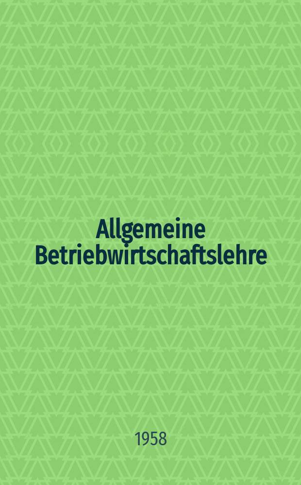 Allgemeine Betriebwirtschaftslehre