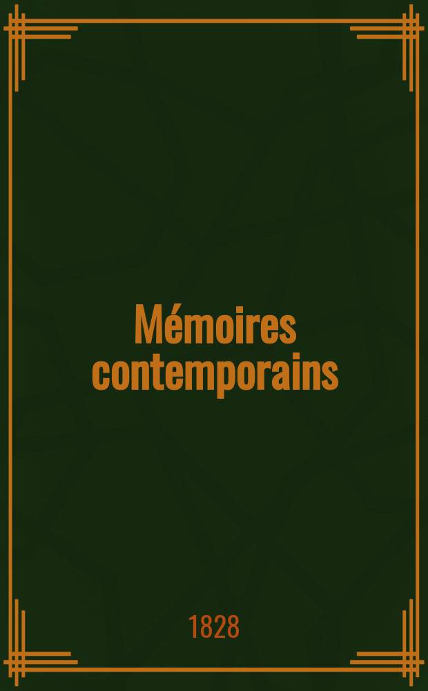 Mémoires contemporains