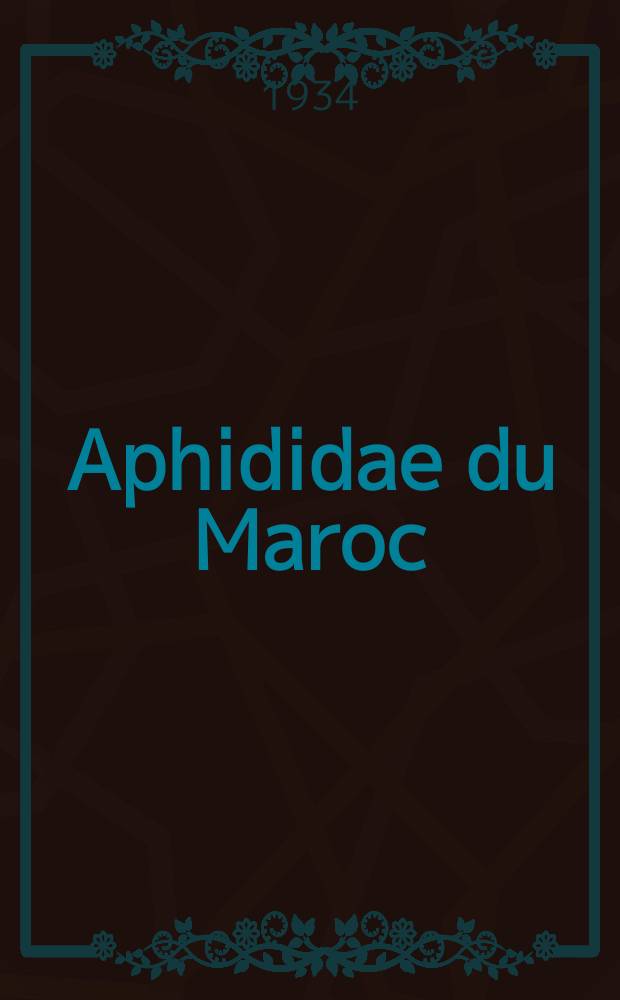 Aphididae du Maroc