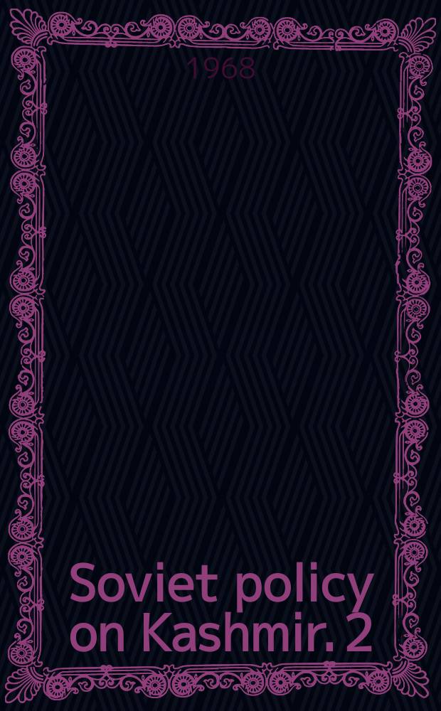 Soviet policy on Kashmir. 2