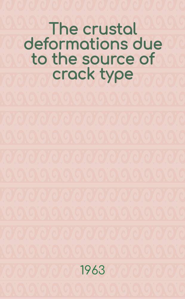 The crustal deformations due to the source of crack type