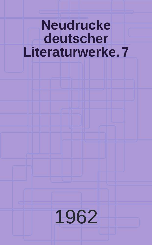 Neudrucke deutscher Literaturwerke. 7 : Schriften zur Ästhetik und Poetik