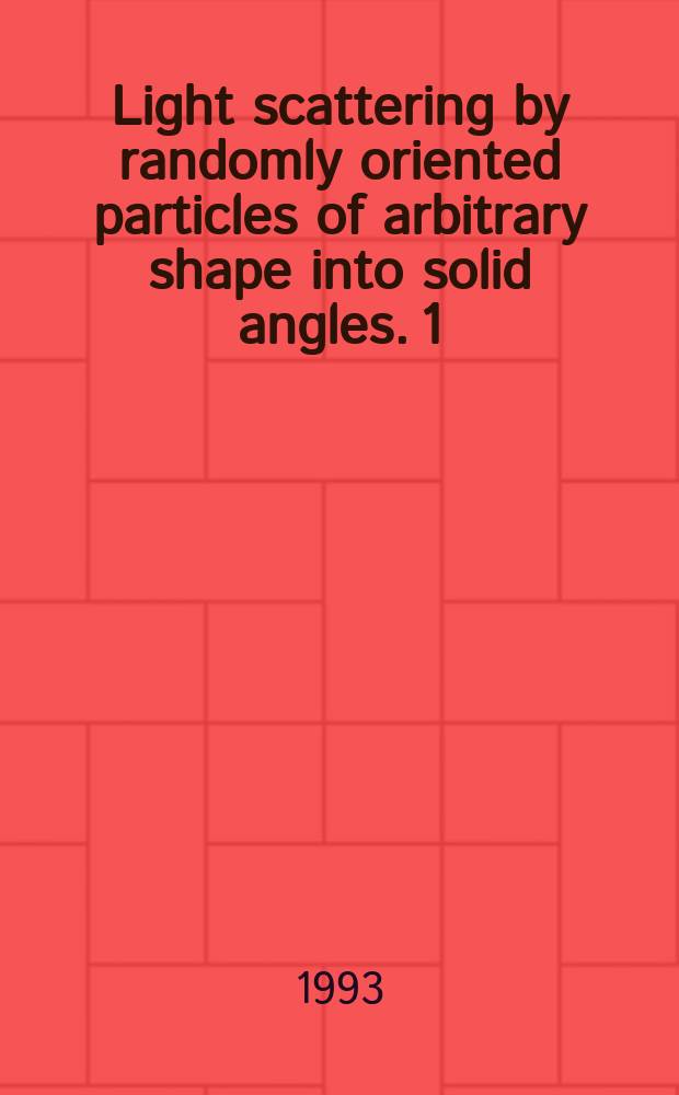Light scattering by randomly oriented particles of arbitrary shape into solid angles. 1