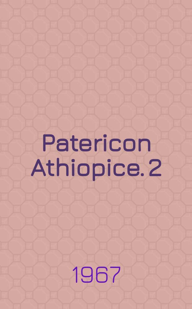 Patericon Athiopice. [2]