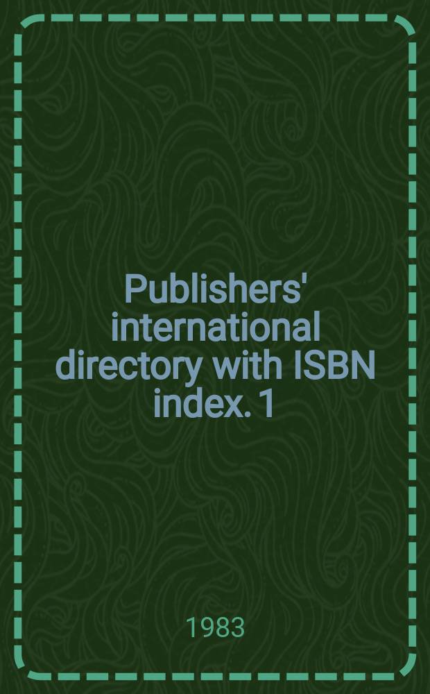 Publishers' international directory with ISBN index. 1