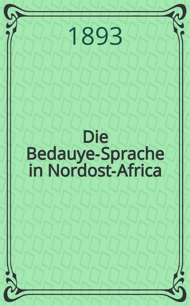 Die Bedauye-Sprache in Nordost-Africa