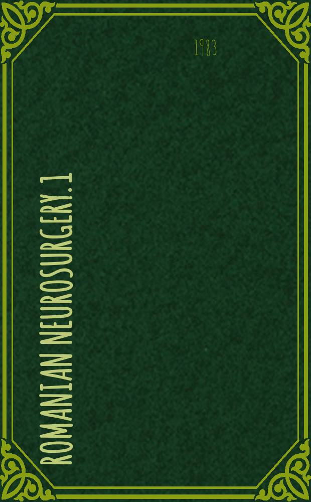 Romanian neurosurgery. 1