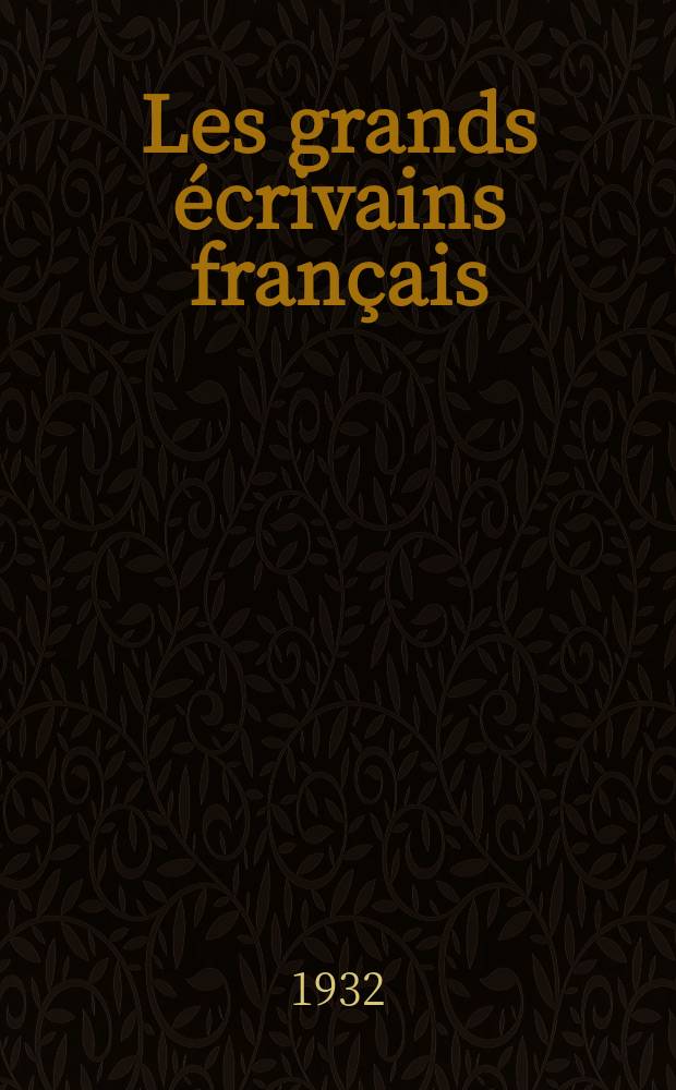 Les grands écrivains français : Études des Lundis et des Portraits classées selon un ordre nouveau et annotées par Maurice Allem XVIII-e siècle. Philosophes et savants. I : Fontenelle ; Montesquieu ; Buffon ; Diderot
