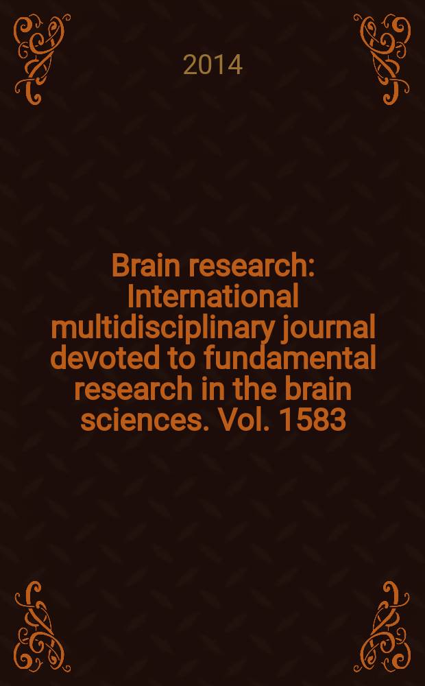 Brain research : International multidisciplinary journal devoted to fundamental research in the brain sciences. Vol. 1583