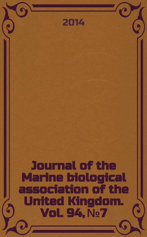 Journal of the Marine biological association of the United Kingdom. Vol. 94, № 7