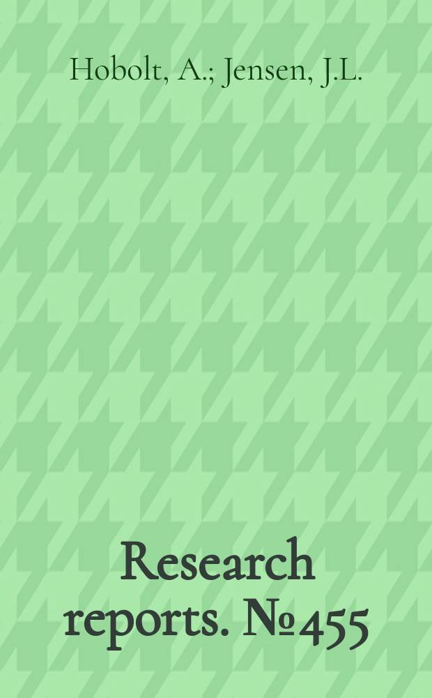 Research reports. №455 : Statistical inference in...